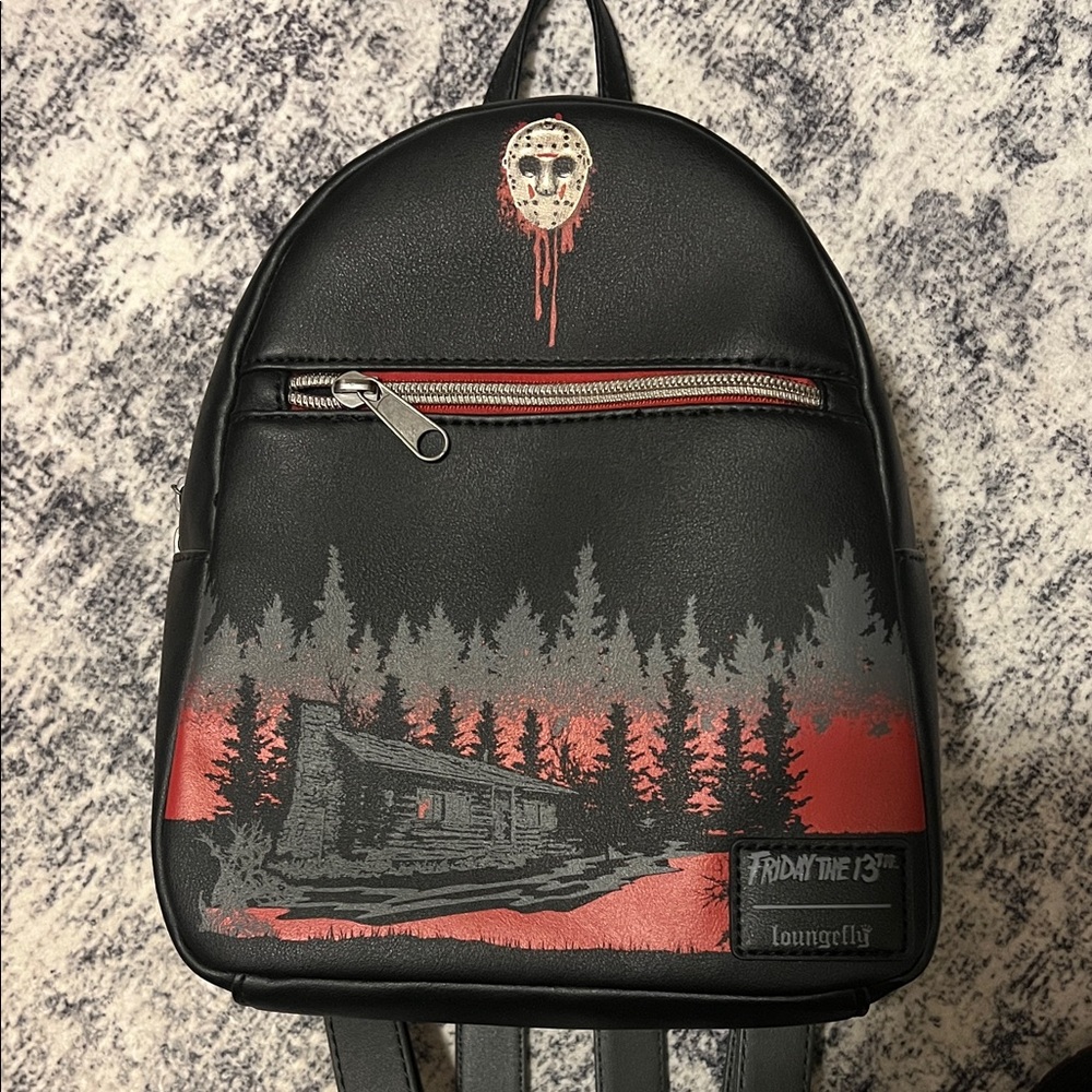 Loungefly Black and Red Friday the 13th Backpack